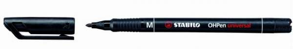 Projektionsschreiber OHP-Stift Stabilo 843 wasserfest M schwarz