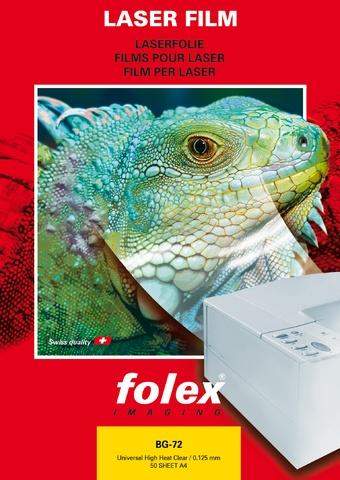 Farblaserfolie Folex BG-72 A4 0,125mm klar beids.beschichtet Schachtel á 50St.