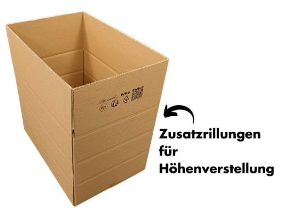 Umweltfreundliches-Verpackungsmaterial-Recycling-papier-Kartonage-Höheverstellbar-mit-Zusatzrillungen