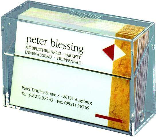 Visitenkartenbox Visitenkartenspender 92x30x59mm glasklar transparent