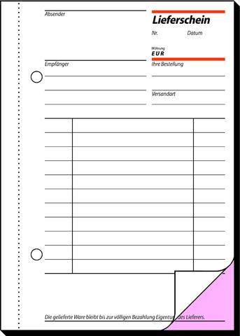 Lieferscheinbuch A6 2x50 Blatt 2-fach bedruckt Blaupapier Sigel