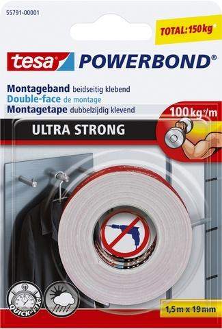 TESA POWERBOND® ULTRA STRONG doppelseitig 19mm x 1,5m 