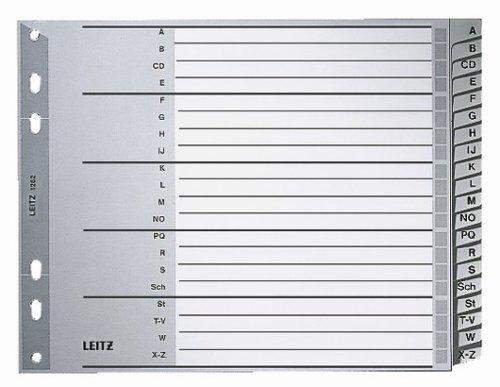 Register A-Z Leitz 1262 A4 PP-Folie 180x238 20 Blatt grau